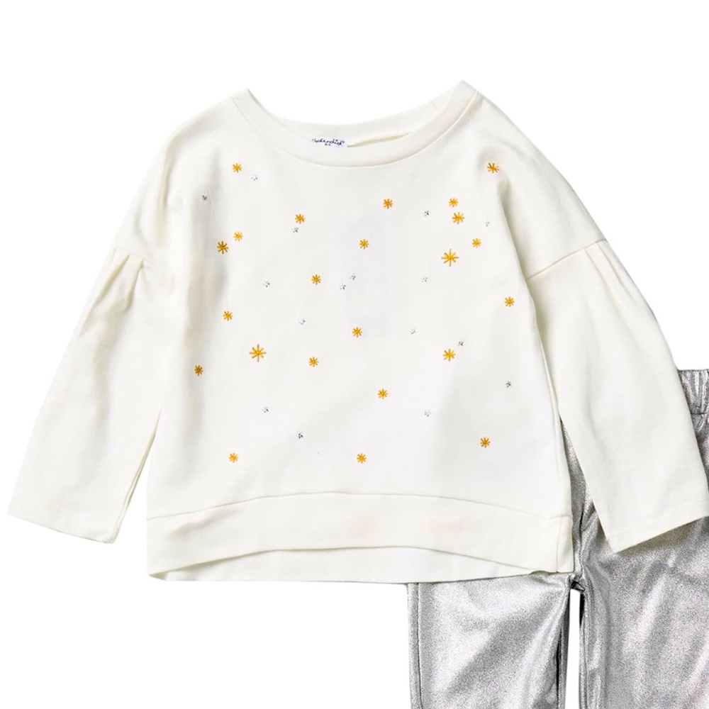 Splendid Embroidered Front Top sparks and stars